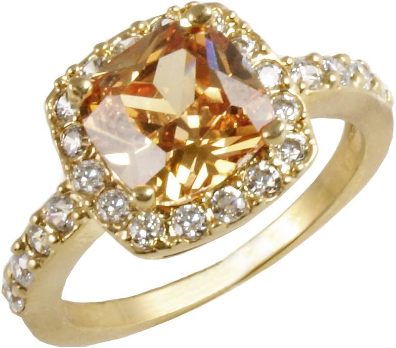 Impression Collection Cushion Halo Cubic Zirconia CZ Engagement Rings Wedding Party Statement Cocktails Classic Fashion Size 4-12