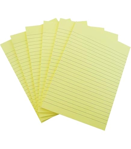 4A 2 Pads Lined Sticky Notes 5 X 8 In, Yellow Sticky Notes With Lines Note Pads For Home, Office, School, 50 Sheets/Pad, 100 Sheets Total, 4A 5082-Y-L