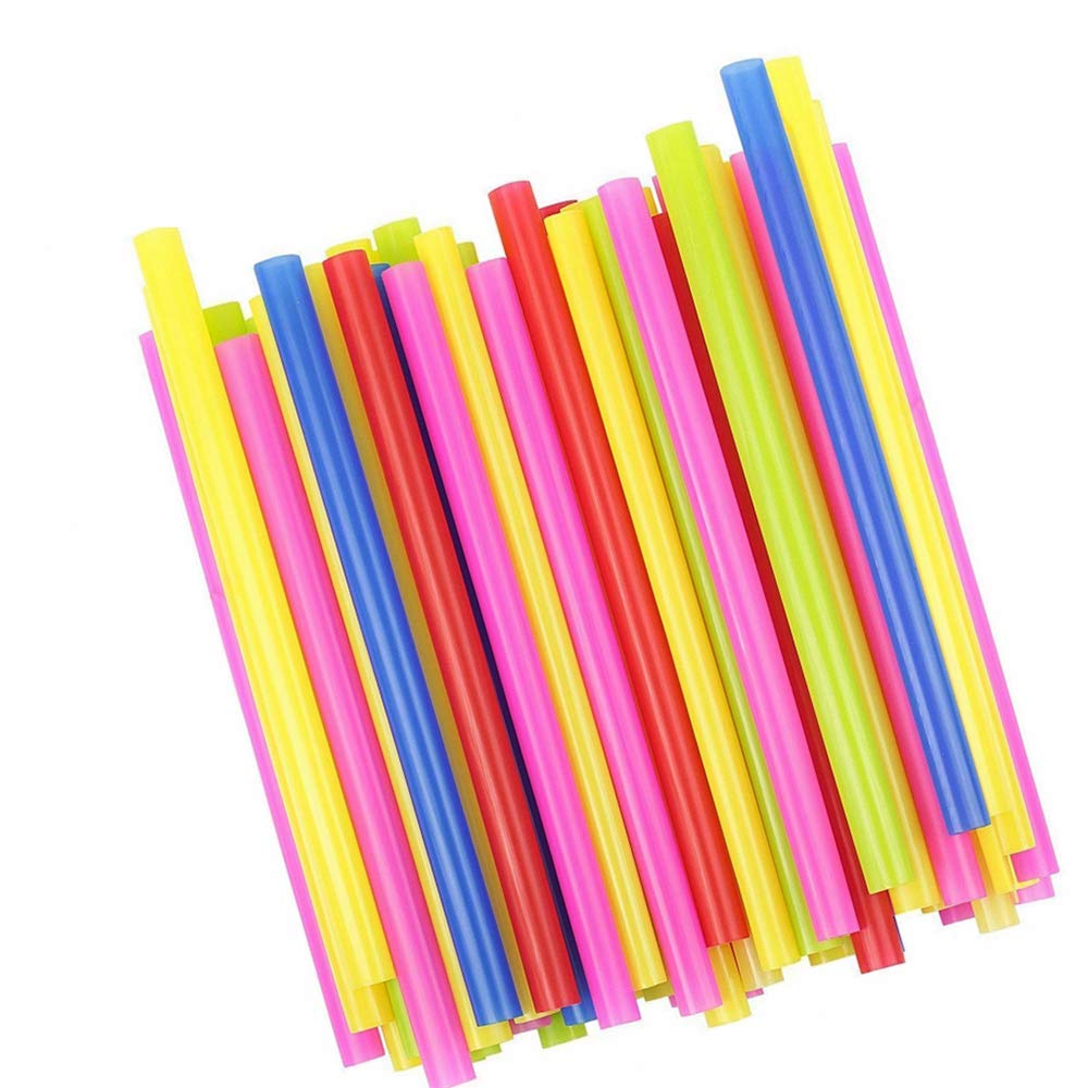 booplua 100 pcs Assorted Colour Straws Drinking Straws Disposable Bubble Tea Beverage Straws for Smoothie Milkshake