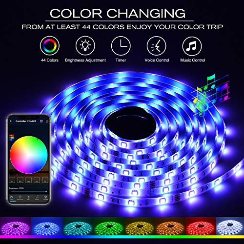DAYBETTER 16.4ft 5m Waterproof Led Strip Lights, Flexible Color