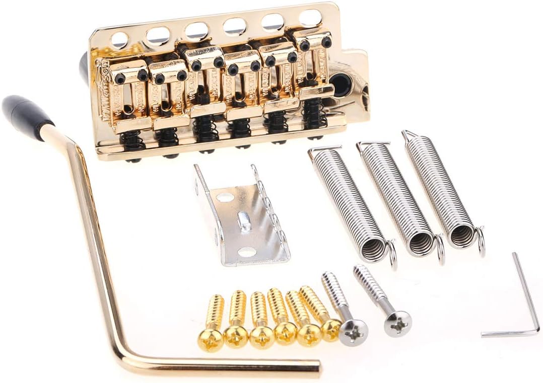 Wilkinson WV6-SB 54mm String Spacing 5+1 Hole Vintage Steel Saddles Tremolo Bridge with Full Steel Block for Fender USA and Japan Strat Style Electric Guitar