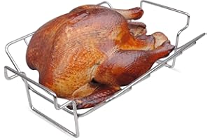 DOLAMOTY Rib Racks for Big Green Egg, Turkey Roasting Rack Smoking and Grilling Rib Rack, Big Green Egg Accessories, for Large and XLarge Big Green Egg,18" or Bigger Kamado Grill, Stainless Steel