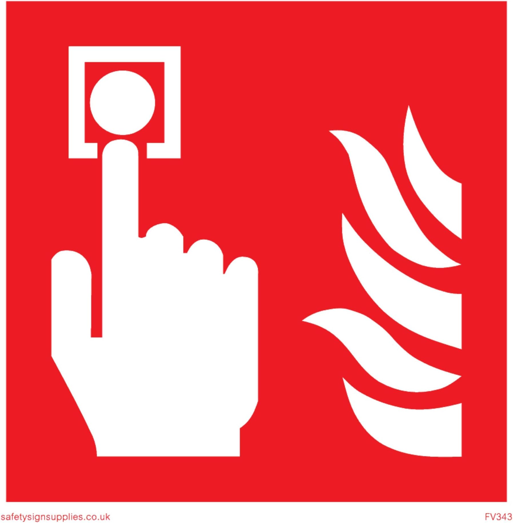 Viking Signs FV343-S85-V Fire Alarm Call Point Symbol Only Sign, Vinyl/Sticker, 85 mm H x 85 mm W,Red