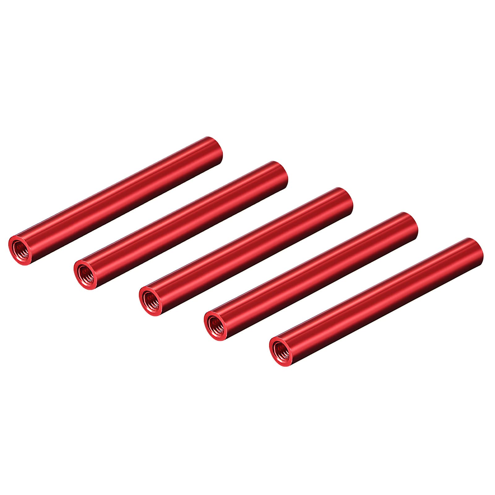 DMiotech 5 Pack M3x90mm Aluminum Spacer Column Aluminum Standoffs Round Spacers Model Spacing Screw Post for RC, Red