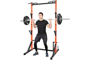 CANPA Multifunction Power Rack with Pull up Bar, Heavy Capacity and Adjustable Squat Stand Rack for Home Gym Equipment, Power Rack Cage