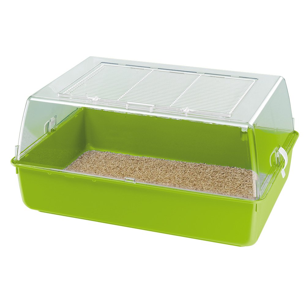 Ferplast MINI DUNA MULTY Hamster Cage - Habitat for Rodents, Guinea Pigs, Rabbits - Interactive Transparent Design, Easy Access & Cleaning, 71x46xh31,5cm