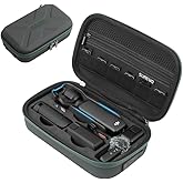 SUREWO Osmo Pocket 3 Case, Portable PU Storage Protective Bag for DJI Osmo Pocket 3 Standard kit and DJI Osmo Pocket 3 Power Expansion Combo Accessories (Grey)