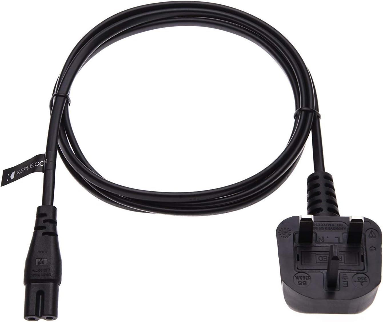 UK Mains Power Lead Cable Replacement Compatible with Canon Pixma MG, HP ENVY Range Printers / 3 Pin Wall Cord to Figure 8 C7 (5m/16ft) - Image 3
