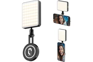 aLLreLi Magnetic Selfie Light Kit, LED Fill Light Compatible with Magsafe, Built-in 1200mAh Battery, Dimmable, 3 Light Modes for Selfies/Photography/Video Calls