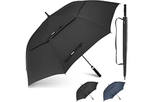 Gonex 54/62/68/72/80 Inch Extra Large Golf Umbrella, Automatic Open Travel Rain Umbrella with Windproof Water Resistant Double Canopy, Oversize Vented Umbrellas for 2-3 Men and UV Protection, Multiple Colors