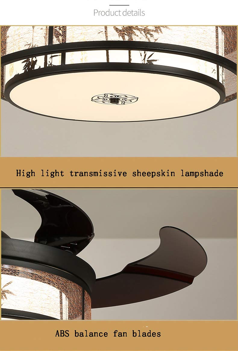 Amazon Com Decoratz Chinese Retro Invisible Ceiling Fan Light 3