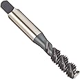 YG-1 - F4483 F4 Series Vanadium Alloy HSS Spiral Flute Tap, Steam Oxide, Round Shank with Square End, Bottoming Chamfer, 3/8"