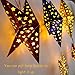 WPKLTMZ Paper Star Lantern Lampshade Hanging Christmas Xmas Day Decoration for LED Light Wedding Birthday Party Home Decor 8 Pcs 28cm Hollow Out Design (Lights not Included) (Gold)