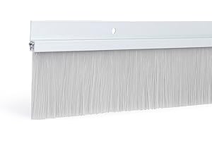TRADEMARK HARDWARE Under Door Sweep Brush - Door Seal Brush - Aluminium Door Sweep for Bottom of Door - Exterior Door Bottom Seal - Weather Stripping Door Draft Stopper - 2 Inch Brush Bristle - 36 Inch Long