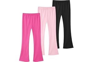 BOOPH Girls Flare Leggings Kids High Waist Bell Bottom Pants Casual Cotton Leggings for Teen Girls