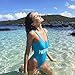 Dixperfect® Womens Sexy One-Piece Swimsuit Letter Printed Bodysuit High Cut Legs Backless (XL, P6)