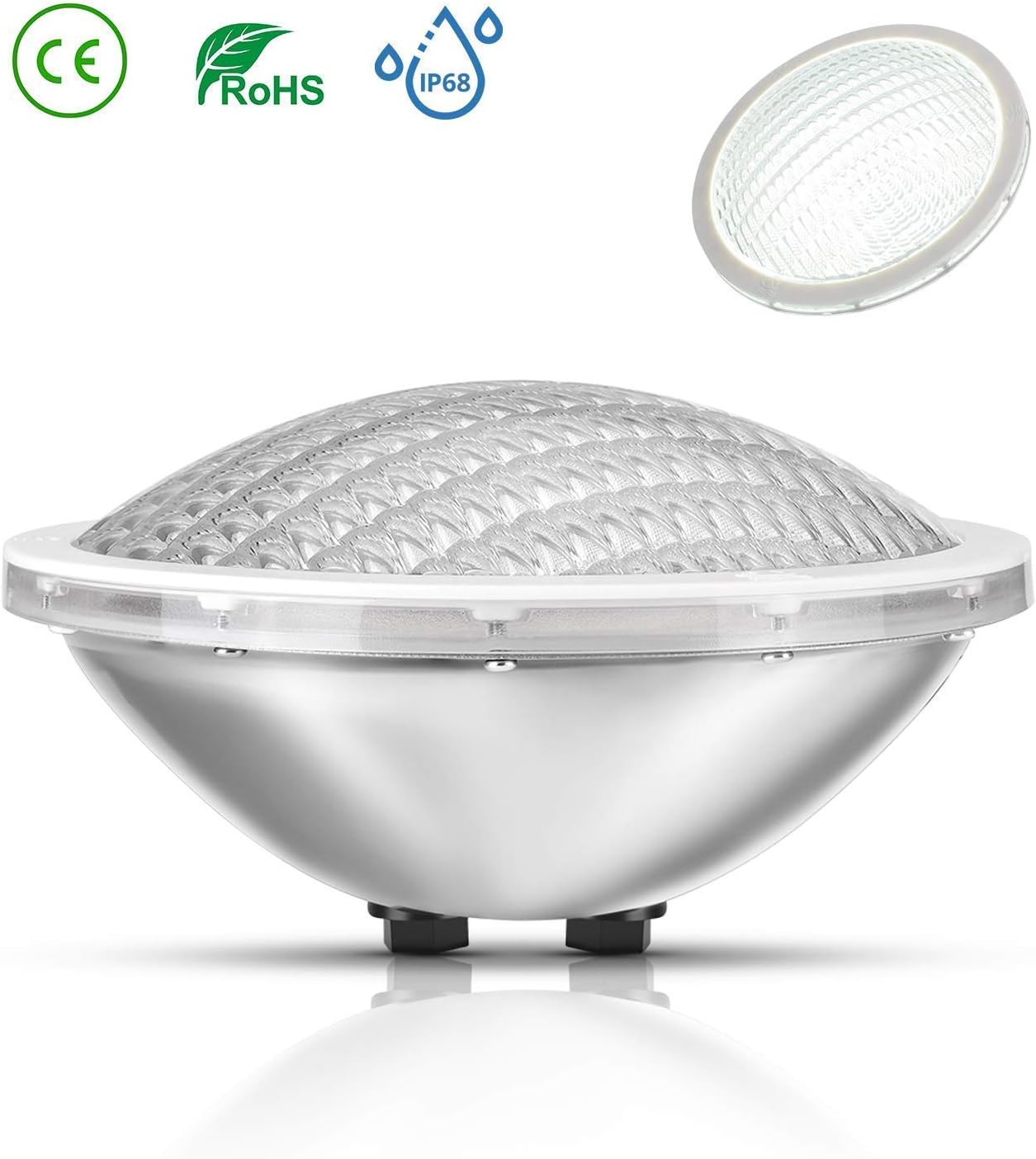 Projecteur LED Piscine LyLmLe PAR56 - 20W RGB Multicolore, IP68, 12V AC - Synchronisation Sans Contrôleur