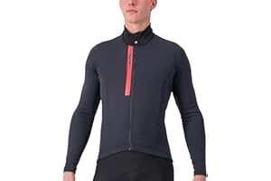 CASTELLI Men's Entrata Thermal Jersey, Long Sleeve Zip Up Fleece Insulated Base Layer for Winter Road Cycling I Gravel Biking