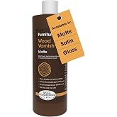 Furniture Clinic Wood Varnish, Polyurethane Waterproof Coating, Matte | 17 oz water-based clear top coat seals new &amp; old wood to prevent stains, liquid damage &amp; wear. Great for tables &amp; cabinets.