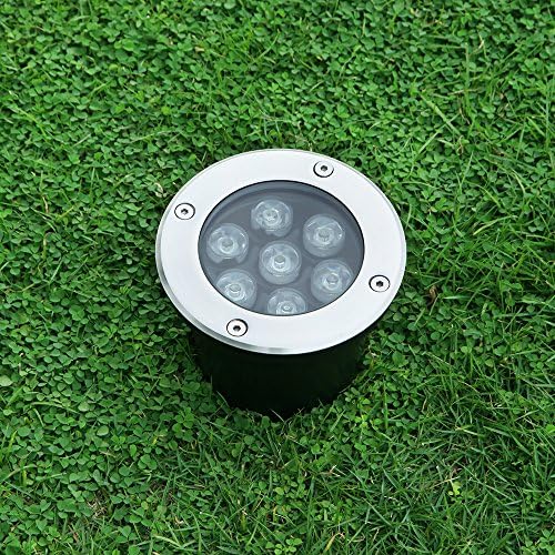 Landscape Lights Pathway Lights 7W 12V-24V In Ground Well Lights LED Landscape Lighting Low voltage Lights for Driveway, Deck, Garden, Outdoor Lighting (1 Pack, Warm White)