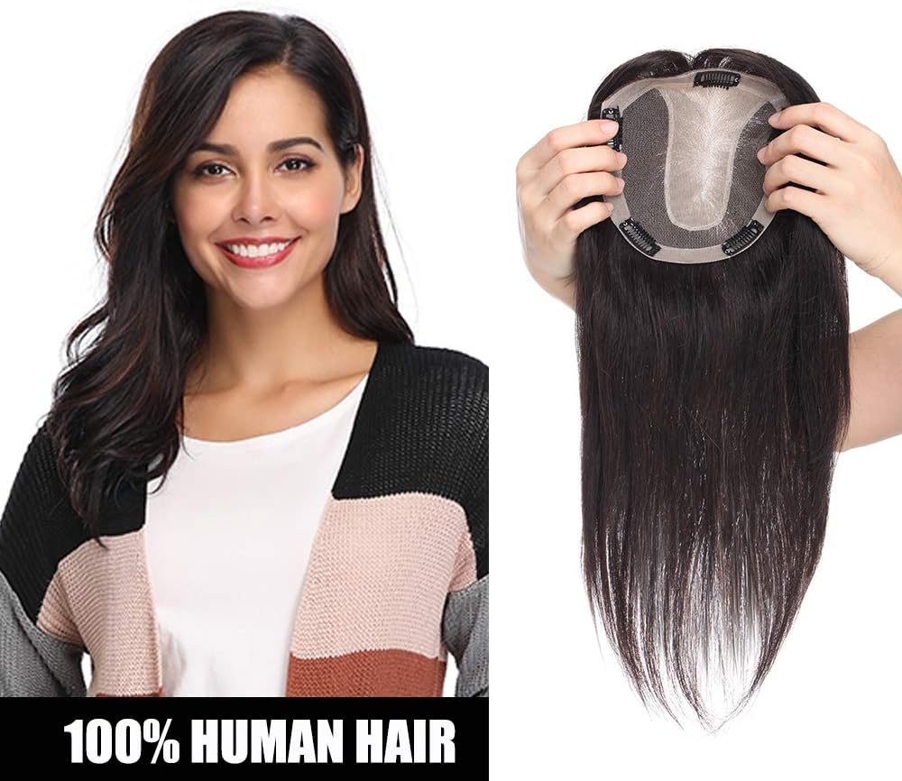Real Remy Human Hair Topper for Women One Piece Clip in Toupee