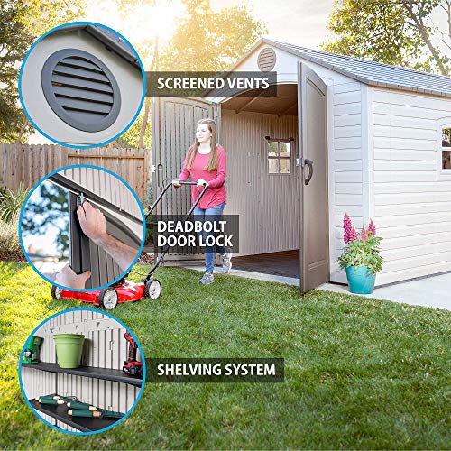 Lifetime 60075 8 X 15 Ft Outdoor Storage Shed Desert Sand Pricepulse lifetime-60075-8-x-15-ft-outdoor-storage-shed-desert-sand-pricepulse