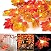muscccm String Lights Maple Leaf Light Twinkle Hanging Lighting Decorations for Indoor Outdoor Garden Halloween Thanksgiving Christmas Party Décor Gradient Color(20 Lights)