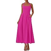 KIRUNDO Summer Dresses for Women 2026 Halter Maxi Wedding Guest Party Cocktail Semi Formal Elegant Classy Long Sundress(Rose Red, XX-Large)