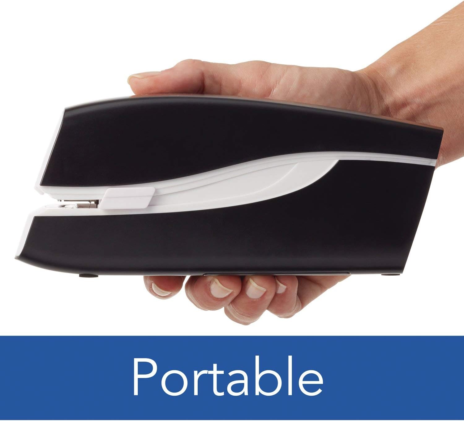 Swingline Electric Stapler, Compact, Full Strip, 20 Sheet Capacity, AC Adapter or Battery Powered, Portable, Black (48200) : Desk Staplers : Office Products