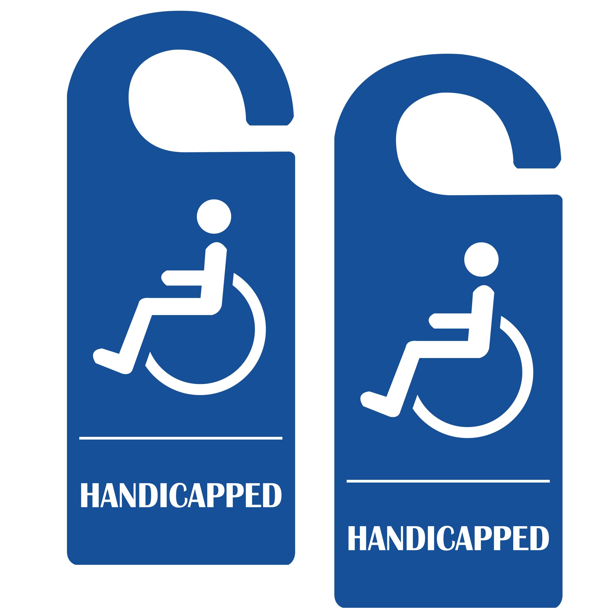 Wootile Handicap Parking Sign 3.5 x 8.5 Inch, 2 Pcs Blue Disabled Permit Hanger Tag, Polypropylene, Minimalist Functional
