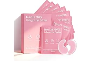 PDRN Pink Collagen Hydrogel Eye Patches, 8 Pairs Under Eye Masks for Dark Circles & Puffiness, Lifting & Firming, Anti-Aging 
