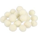 PATIKIL Wool Felt Balls Beads Wool Felting Pom 1cm 10mm White for Home Decor DIY Crafts Handcrafts Project Pack of 20