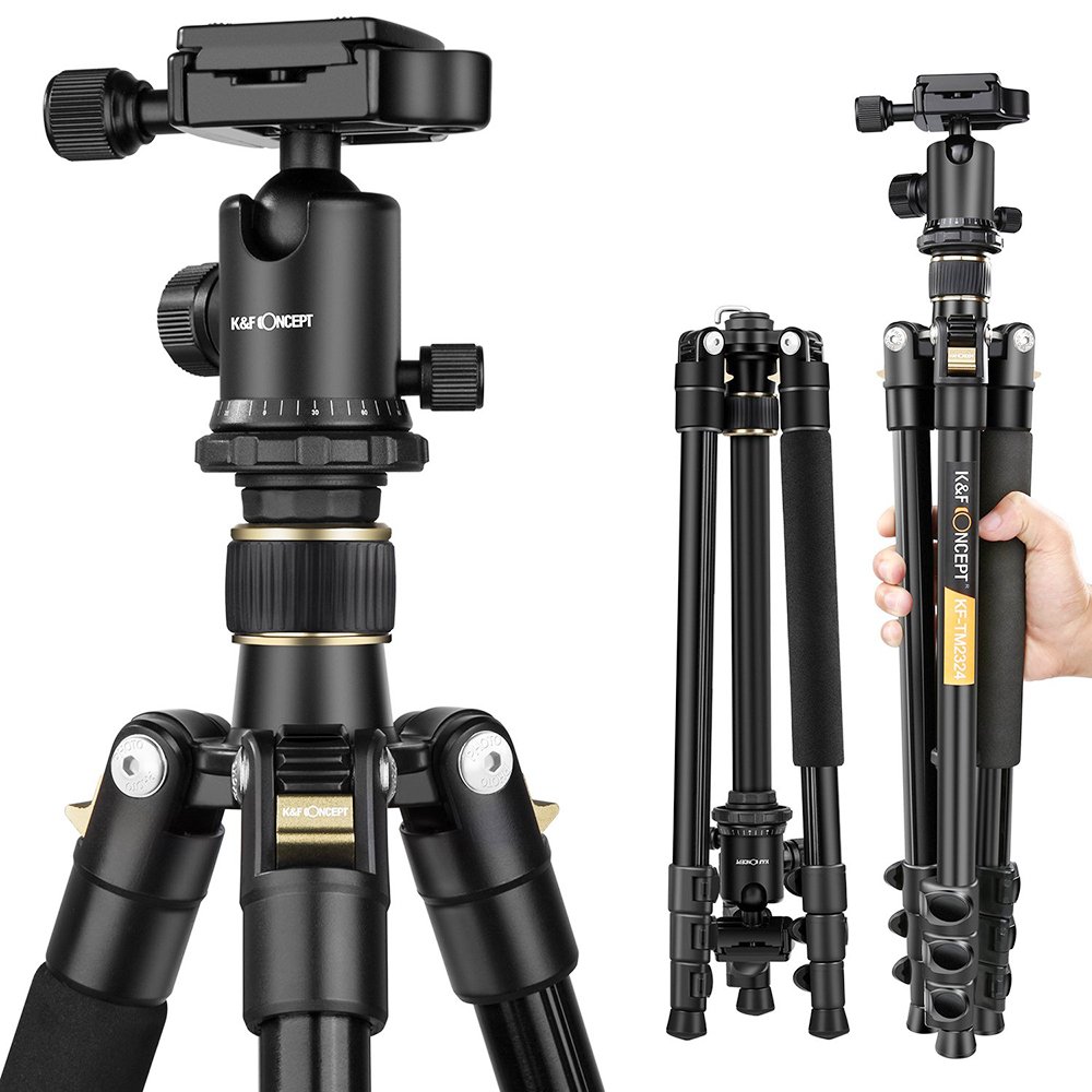 Camera Tripod,K&F Concept 62" Compact Light Aluminium Tripod With Quick