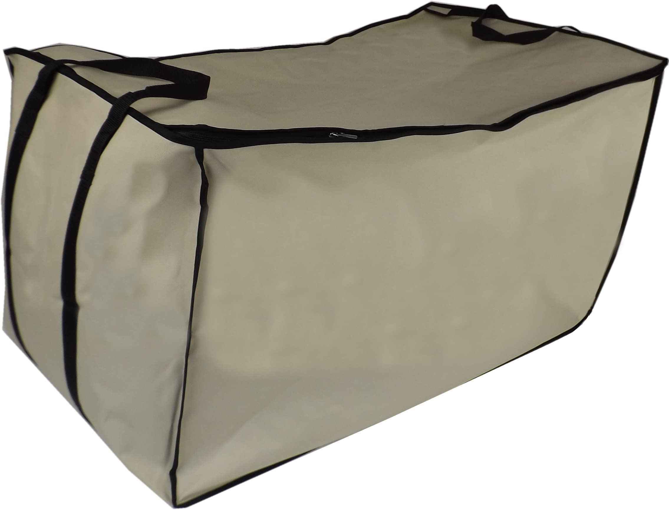 Neusu 200 Litre Jumbo Storage Bag with Zips - Heavy Duty - Giant Duvet Storage Bag - Loft or Bedroom Storage Solution - 91x47x47cm - Beige