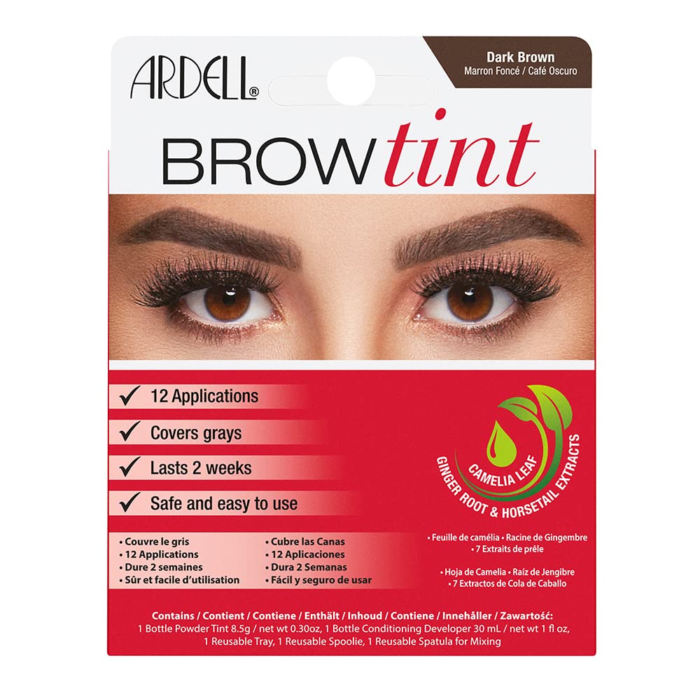 Ardell at Home Eyebrow Tint Kit, Medium Brown, Semi-Permanent, Vegan Friendly (Pack of 1)