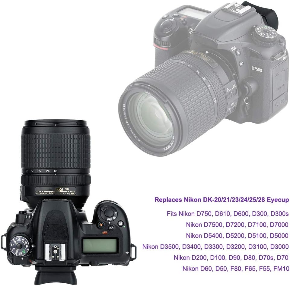 Extended-Type Soft Silicone Eyepiece for Nikon D7000 Series, D3000 Series, D5200 D5100 D5000, D750 - Image 5