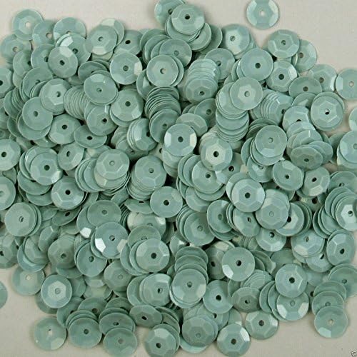 Small 8mm Sequins Round Cup Loose Metallic Finish Faceted Embroidery Bridal Applique Arts Crafts Projects Kit Embellishments Clothes Crafting Decorations, Pack Of 400 Pieces (Cream Dusty Blue)