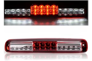 G-PLUS LED 3rd Third Brake Light Compatible With Chevy Silverado GMC Sierra 1500 2500HD 3500 1999-2006,3RD Cargo Tail Lamps Chrome Housing Red & Clear Lens Tersera Luz De Freno