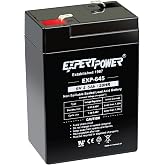 ExpertPower EXP645-6V 4.5Ah / 20HR SLA Rechargeable 6V Battery for Ride on Toys, Emergency Light, Exit Sign Battery Replacement, Sealed Lead Acid 6 Volt Batteries with F1 Terminals