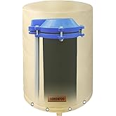 Round Well Head Cover (5°F) - Insulated Well Pump Cover - Decorative Well Pump Covers - Thickened 3 Layers Well Covers for Water Wells Freeze Proof, 16"Dia x 32"H, Beige