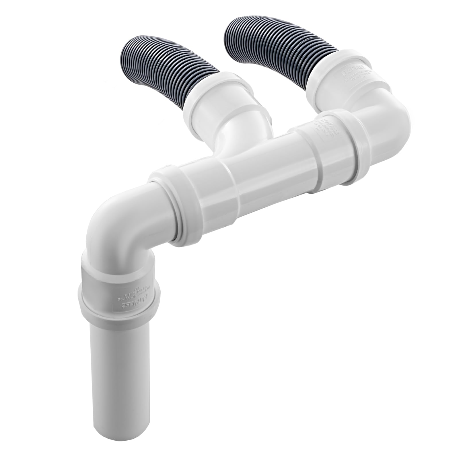 BITS4REASONS New Model Caravan (Twin) Waste Water Outlet Pipe System Adaptor with FLOPLAST Home Plumbing Grade Fittings CE Standard Tested to EN 1451. Fits Most Standard Caravans.