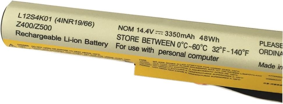 7XINbox 14.8V 48Wh 3350mAh L12L4K01 L12M4E21 L12M4F02 L12M4K01 L12S4E21 L12S4K01 Laptop Battery compatible with Lenovo Ideapad Z400 Z400A Z500 Z500A Z410 Z510 P500 P400 Touch Series - Image 3
