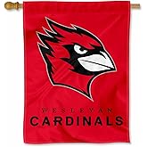 Wesleyan Cardinals Wordmark Double Sided House Banner Flag