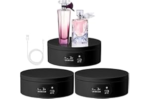 Hoteam Turner Cup Rotating Display Stand for Epoxy Glitter Tumbler Display Turner 360 Degree Tumbler Spinner Automatic Spinning Rotating Platform Mute Photography Turntable(Black,3 Pcs)