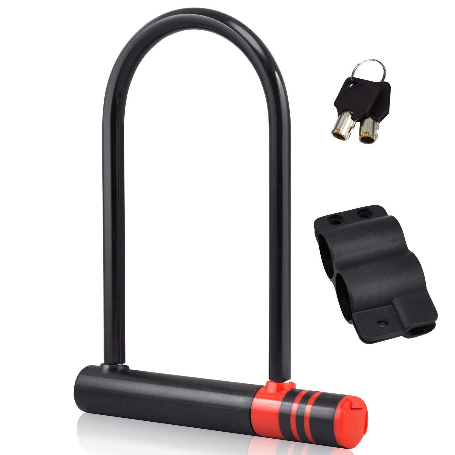 Guilty Gadgets BIKE U TYPE BICYCLE LOCK STRONG CYCLE SCOOTER BIKE MOTORCYCLE MOTORBIKE D LOCK with Key Cap and 2 Keys