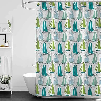 Amazon Com Shower Curtains Cactus Nautical Sailing Boats On The