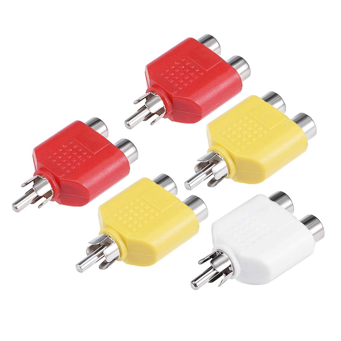 sourcing map Male/Female RCA Connector A/V Joiner Y Splitter Video Video Connectors 5pcs