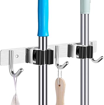 Garajes,Jardin Cocina Colgador de Escobas y Fregonas Adhesivos Pared