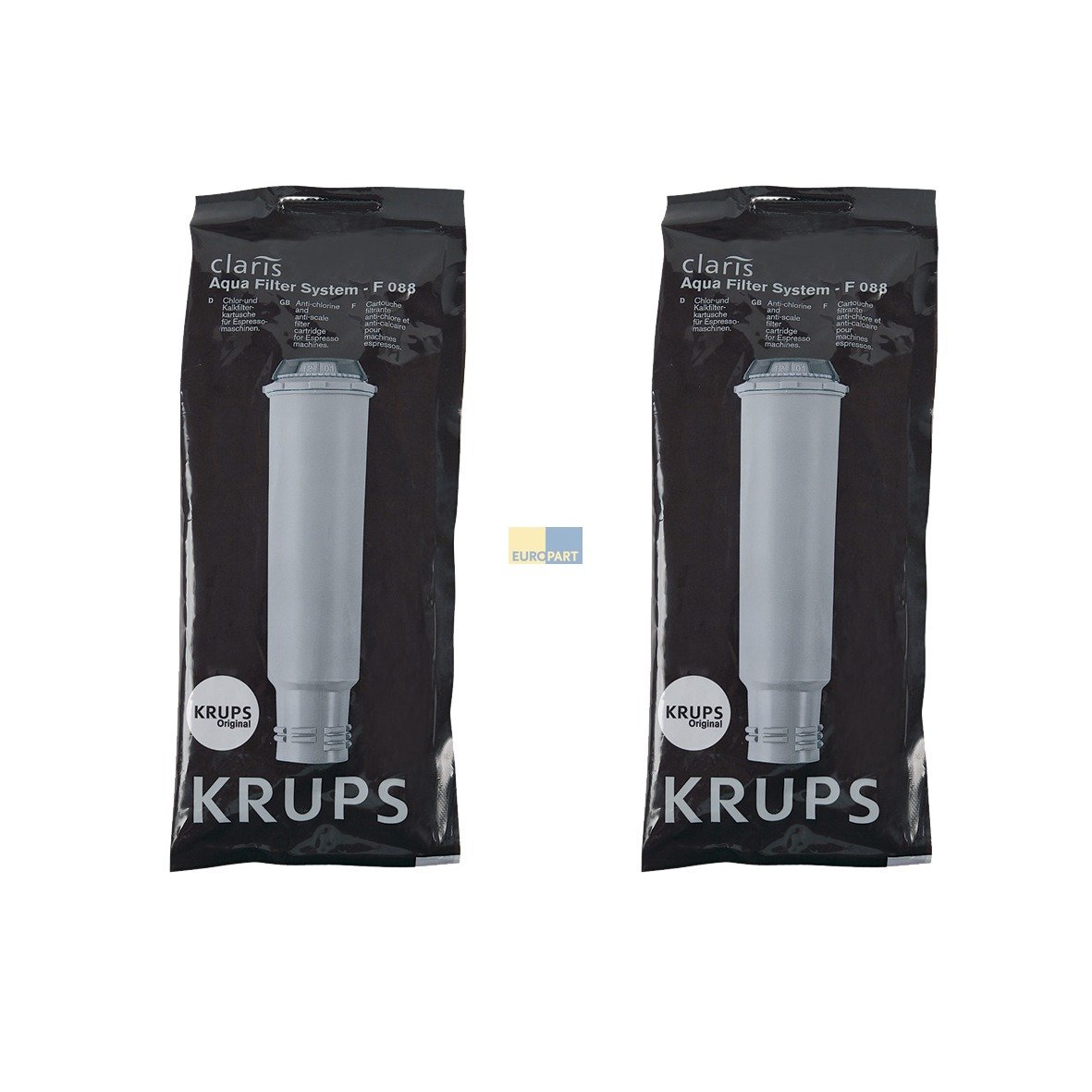 Krups claris F088 filter cartridge, pack of 2