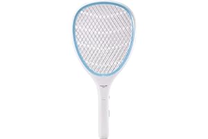 Faicuk Handheld Bug Zapper Racket Electric Fly Swatter (Cream Blue)